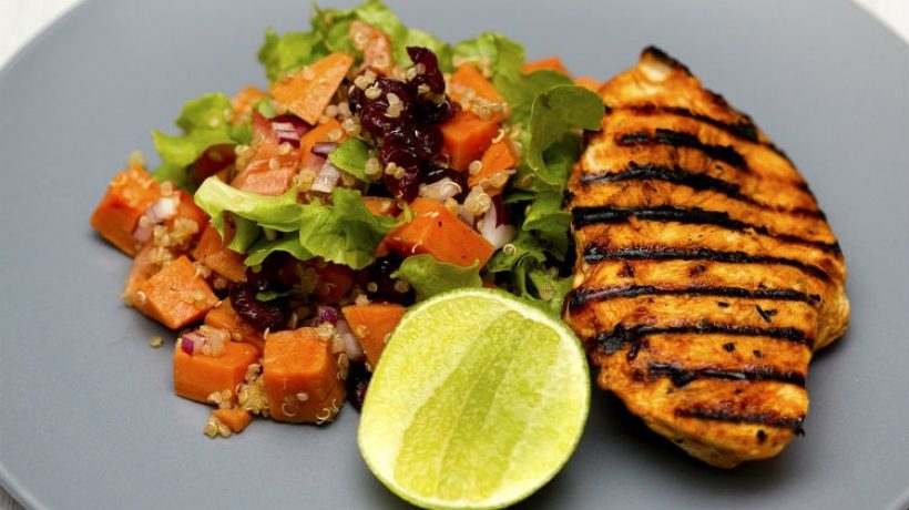 Orange chicken with protein quinoa
