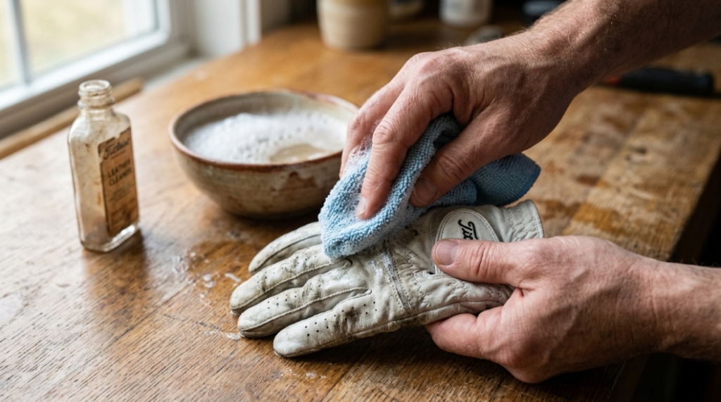 air drying golf glove flat to maintain shape