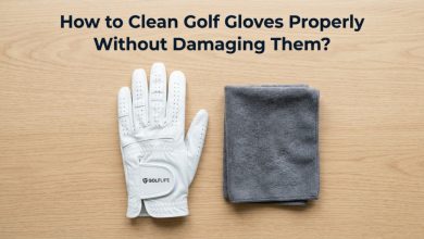 cleaning golf glove by hand with mild soap and water