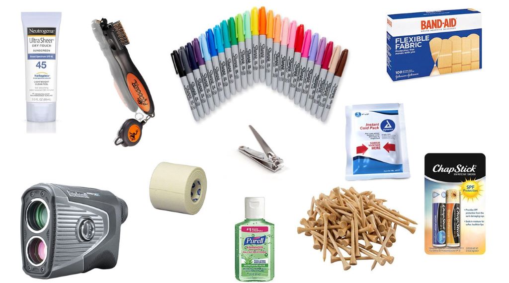 Golf starter kit with essential accessories for new players