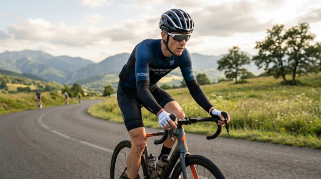 Cyclist improving fitness with endurance training