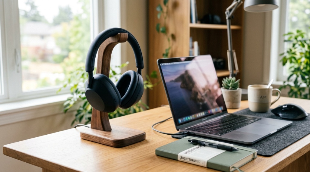 minimalist-headset-stand-desk-setup